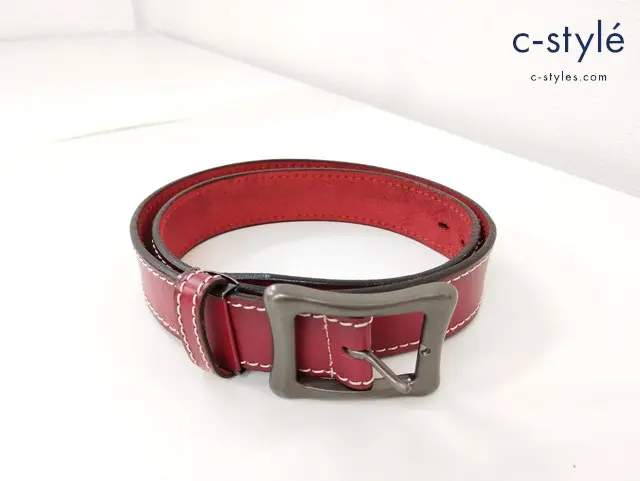 KUSHITANI クシタニ レザーベルト レッド バイク用品