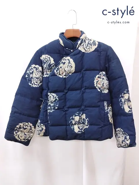 45RPM フォーティファイブアールピーエム ダウンジャケット 2 ネイビー 総柄 レディース