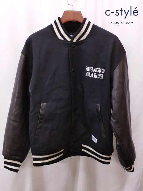 WACKCO MARIA ワコマリア 袖レザースタジャン L ブラック THE GUILTY PARTIES 23FW-WMO-BL07