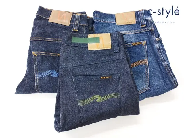 nudie jeans ヌーディージーンズ デニムパンツ W31 W32 W34 インディゴ ブラック Gパン 計3点