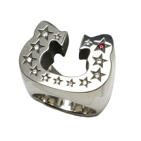 JAM HOME MADE(ジャムホームメイド) コラボ ハローキティ HelloKittyホースシューリング-パヴェ 指輪 サンリオコラボ