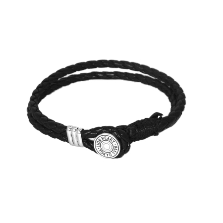 LION HEART(ライオンハート) クラシックサークルロゴレザーブレスレット シルバー925