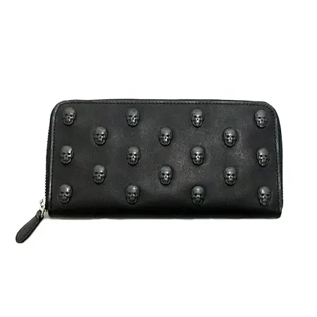 lucien pellat-finet(ルシアンペラフィネ) 財布 スカルスタッズ ラウンドファスナー