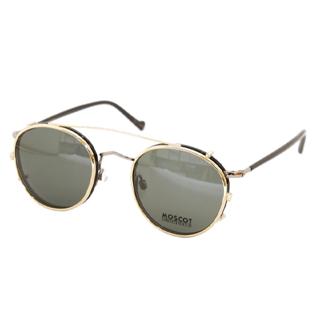 MOSCOT(モスコット) サングラス 純正クリップオンセット ZEV ゼヴ 46size Col.Black Gunmetal +グリーンレンズ