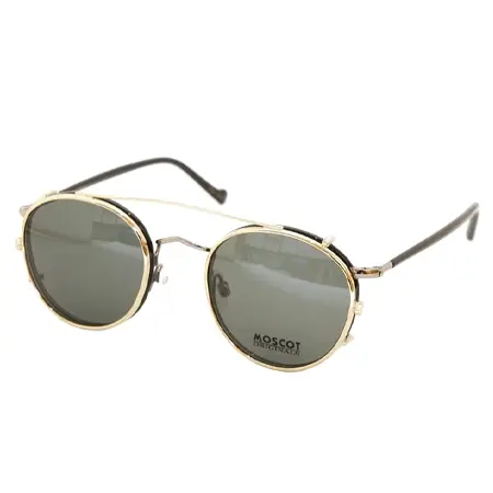 MOSCOT(モスコット) サングラス 純正クリップオンセット ZEV ゼヴ 46size Col.Black Gunmetal +グリーンレンズ