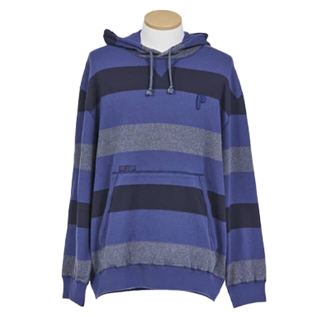 Papas(パパス) パーカー ニットライクブランケット ボーダーパーカー