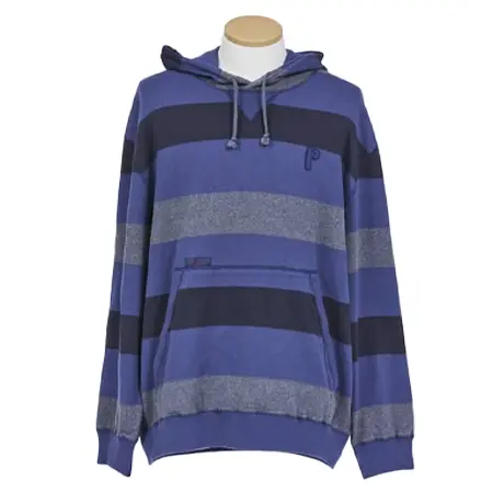 Papas(パパス) パーカー ニットライクブランケット ボーダーパーカー