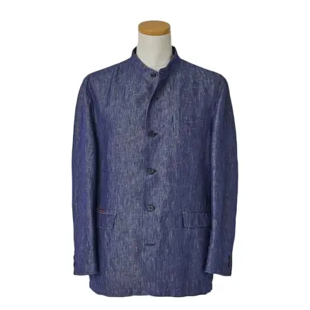 Papas(パパス) ジャケット ラフィ/リネンデニムスタンドカラージャケット