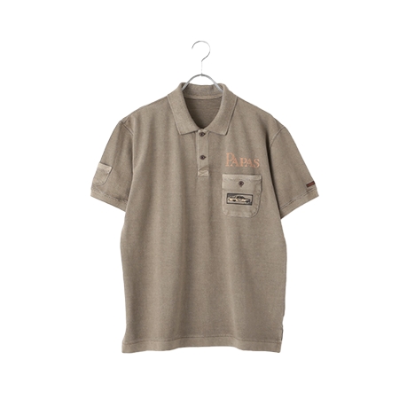 Papas(パパス) ポロシャツ ピグメント鹿の子製品染め