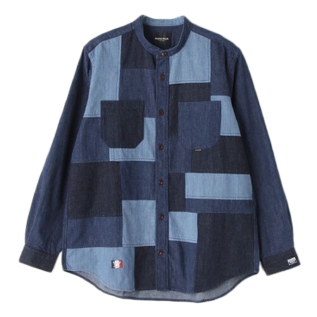 Papas(パパス) シャツ 6OZリングオールドデニム パッチワークシャツ
