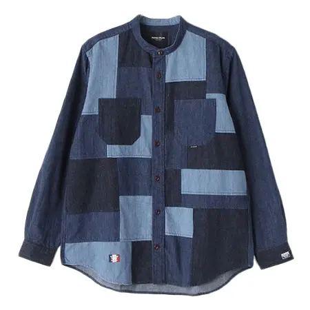 Papas(パパス) シャツ 6OZリングオールドデニム パッチワークシャツ