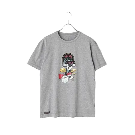 Papas(パパス) Tシャツ コットン天竺プリント半袖Tシャツ JAZZ BEAR