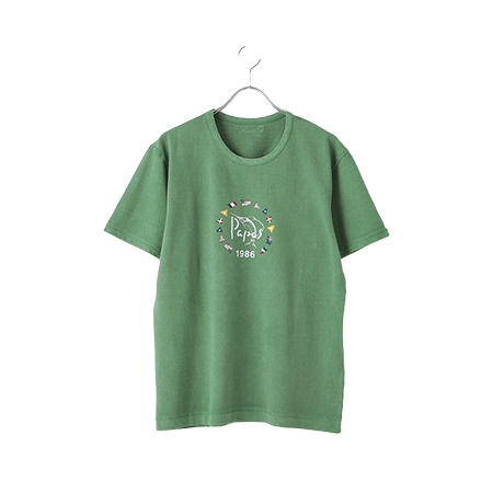 Papas(パパス) Tシャツ ピグメント鹿の子製品染め