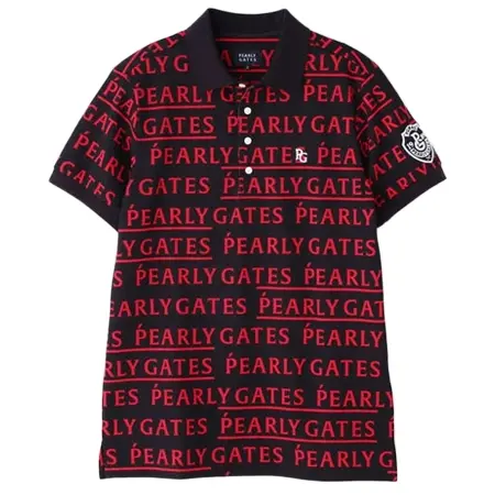 PEARLY GATES(パーリーゲイツ) ポロシャツ カノコ半袖ポロシャツ  メゾンロゴ柄