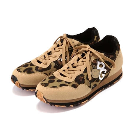 PEARLY GATES(パーリーゲイツ) シューズ レオパード柄 ローカット ゴルフシューズ アニマル柄 (MENS)