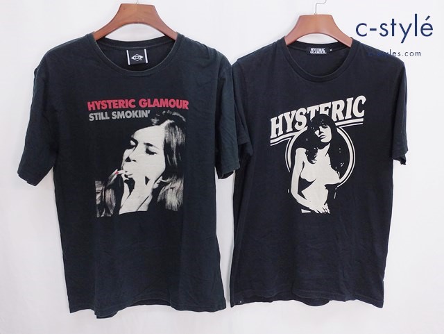 HYSTERIC GLAMOUR ヒステリックグラマー 半袖Tシャツ M L ブラック プリント