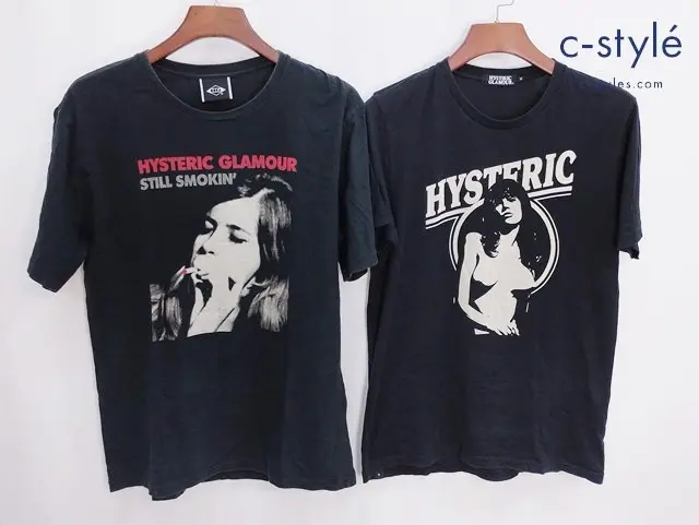 HYSTERIC GLAMOUR ヒステリックグラマー 半袖Tシャツ M L ブラック プリント