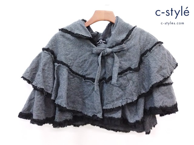 tricot COMME des GARCONS トリココムデギャルソン ウールポンチョ M グレー レディース