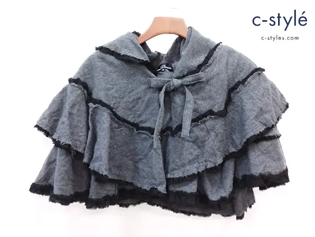 tricot COMME des GARCONS トリココムデギャルソン ウールポンチョ M グレー レディース
