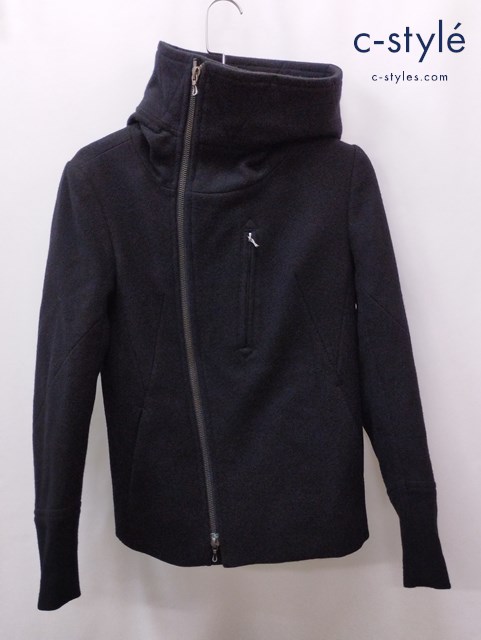 ATTACHMENT アタッチメント フーデッドウールコート 1 ブラック ウール100% ジップアップ フード 日本製