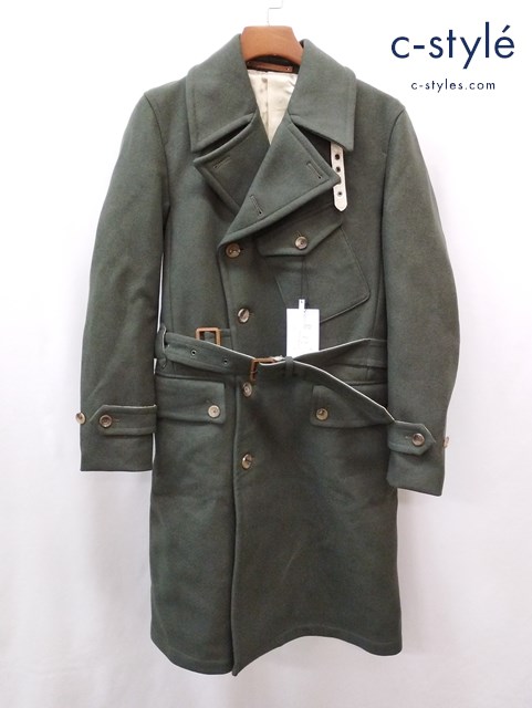 SCYE BASICS サイベーシックス Wool and Cashmere Melton Motor cycle Coat 38 カーキ カシミヤ コート