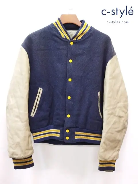 GOLDEN BEAR ゴールデンベア スタジャン L ネイビー系 USA製