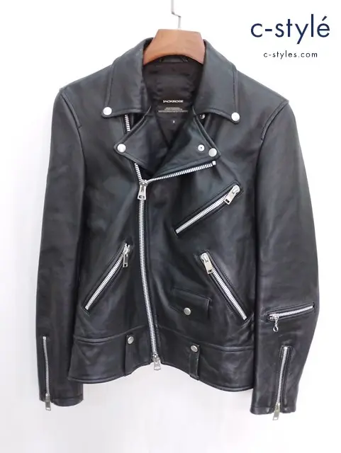 JACKROSE ジャックローズ シープレザーダブルライダースジャケット 3 ブラック 210701J 羊革