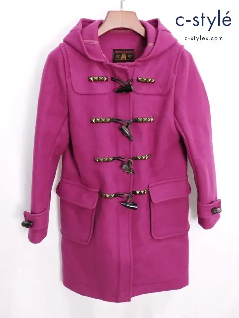 HYSTERIC GLAMOUR ダッフルコート S ピンク フード ジップアップ 0134AC08 レディース