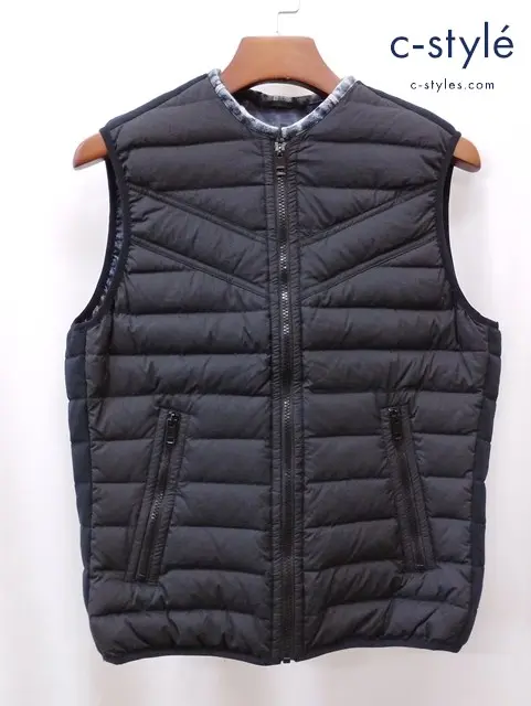 DIESEL ディーゼル ダウンベスト XS ブラック ジップアップ 93243