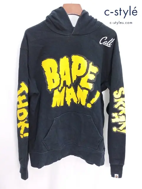 A BATHING APE アベイシングエイプ トレーナー L ブラック コットン100%