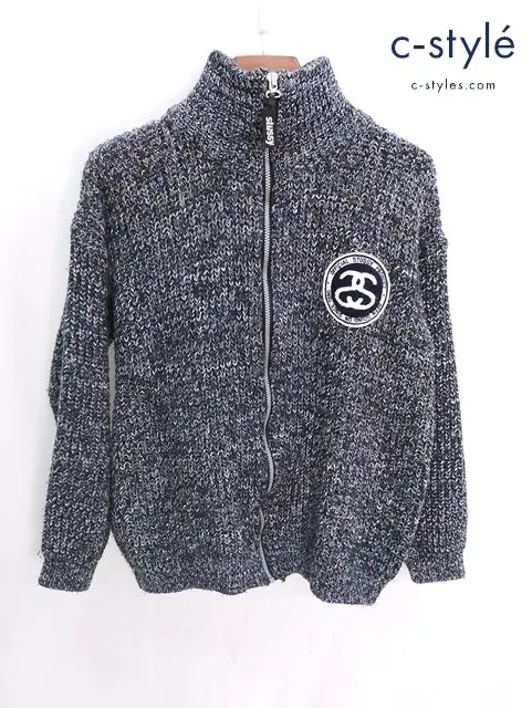 STUSSY ステューシー ジップアップニットパーカー グレー
