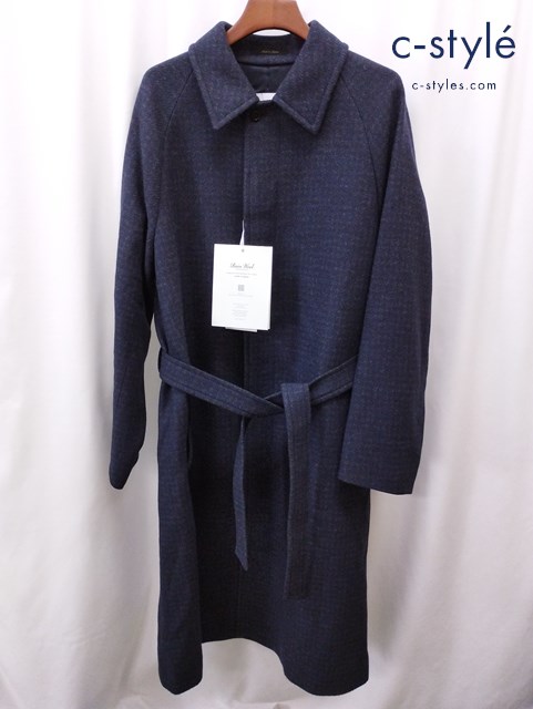 SANYO COAT サンヨーコート バルマカーンコート LL ネイビー系 Rain Wool カシミヤ P1B14042