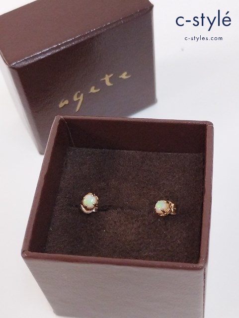 agete アガット ピアス ゴールド オパール レディース