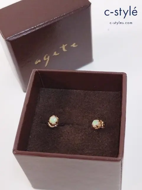 agete アガット ピアス ゴールド オパール レディース