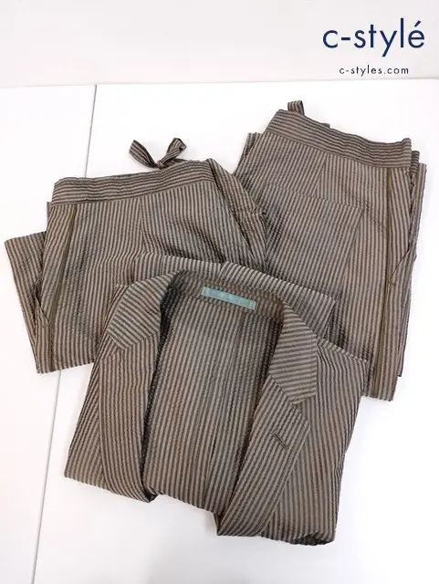 FRANKLIN TAILORED フランクリンテーラード シアサッカーセットアップ 2 3 カーキ系 ストライプ