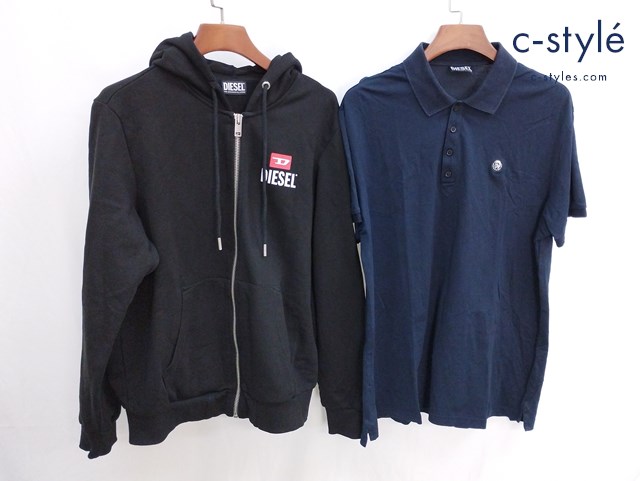 DIESEL ディーゼル ポロシャツ パーカーXL L ネイビー ブラック