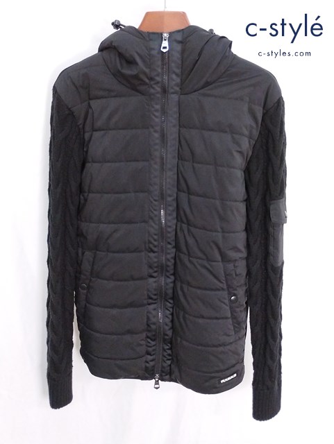 1PIU1UGUALE3 RELAX ウノピゥウノウグァーレトレ リラックス 切替ジャケット XL ブラック フード