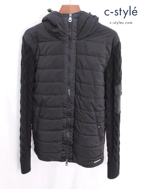 1PIU1UGUALE3 RELAX ウノピゥウノウグァーレトレ リラックス 切替ジャケット XL ブラック フード