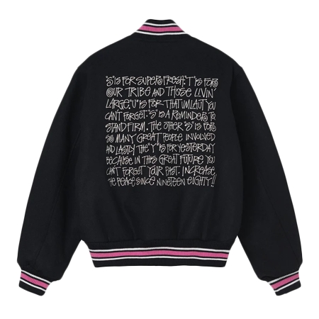 STUSSY(ステューシー) ジャケット S TALK MELTON VARSITY JACKET