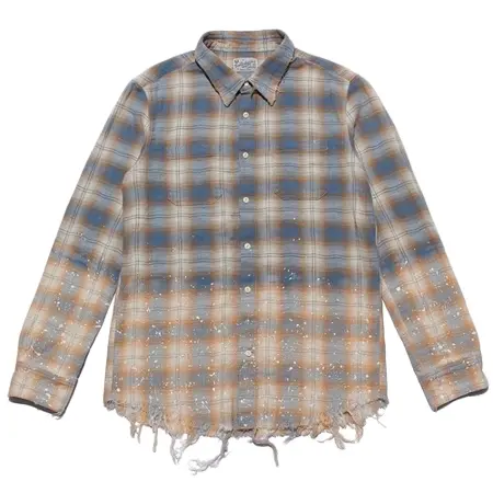 TMT(ティーエムティー) シャツ OMBRE PLAID DAMAGE SHIRTS