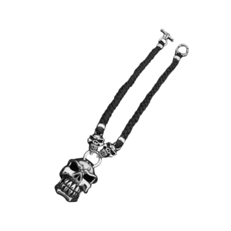 TRAVIS WALKER(トラヴィスワーカー) ネックレス CHOMPS WITH 2 SPEED WITH BRAIDED LEATHER NECKLACE WITH T-BAR CZ