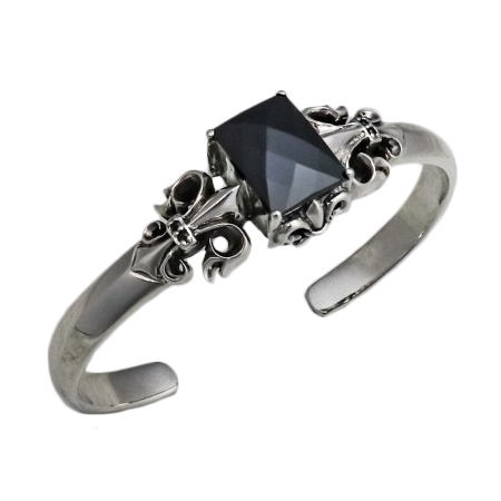 ZOCALO(ソカロ) ブレスレット フルールドリス・バングル ブラックCZ : Fleur-de-lis Bangkle Black CZ
