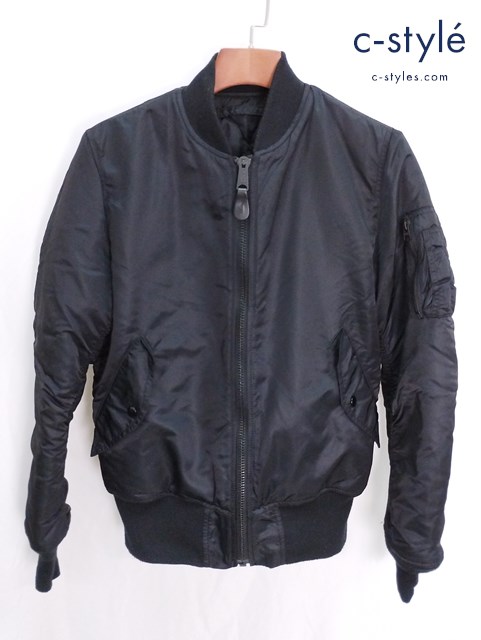 ALPHA INDUSTRIES アルファインダストリーズ MA-1 M ブラック ジップアップ リバーシブル ジャケット