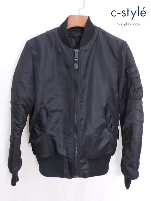 ALPHA INDUSTRIES アルファインダストリーズ MA-1 M ブラック ジップアップ リバーシブル ジャケット