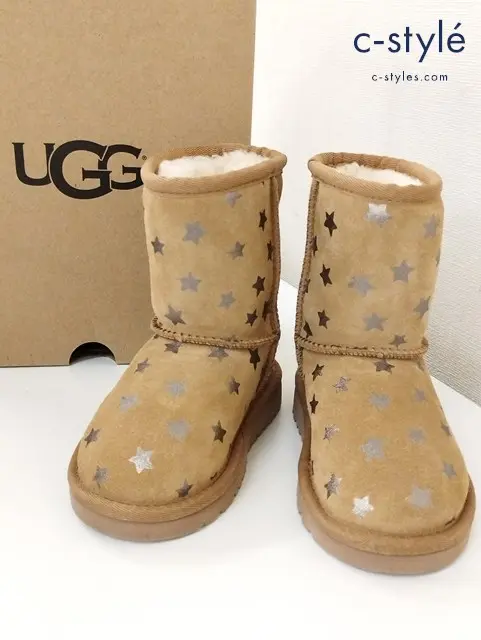 UGG アグ ブーツ 14.5cm チェスナット CLASSIC SHORT STARS キッズ 男の子 女の子