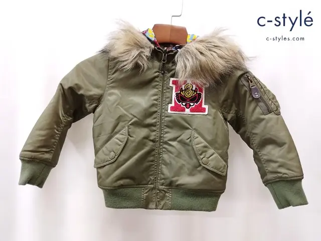 HYSTERICMINI ヒステリックミニ リバーシブル N-2B フライトジャケット 110 カーキ キッズ 男の子 女の子