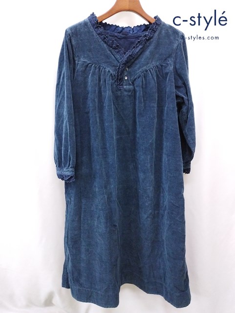45R フォーティーファイブアール くてくてコーデュロイのグーグードレス インディゴ 綿100% 日本製 70850043