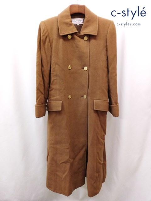 Yves Saint Laurent イヴサンローラン ウールコート M ブラウン レディース