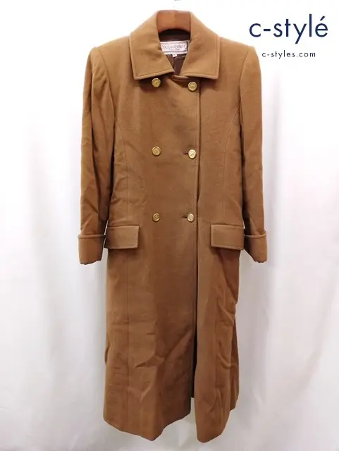 Yves Saint Laurent イヴサンローラン ウールコート M ブラウン レディース