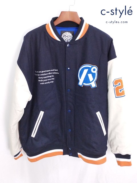 PUNK DRUNKERS パンクドランカーズ スタジャン XL ネイビー×ホワイト ボタン